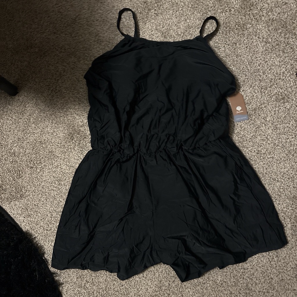 Black One-Piece Swim Romper - Comfortable Women’s Swimsuit